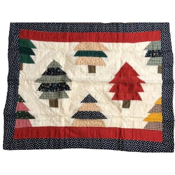 Douglas Fir Sham 55% Ramie 45% Cotton Quilted Forest Trees Design - Picture 1 of 5